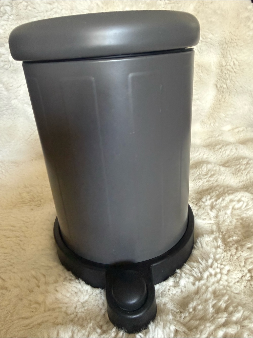 IKEA Gray Step Trash Can with Black Base